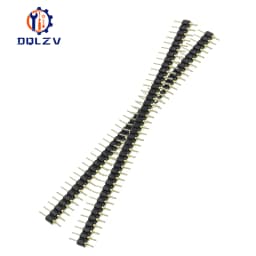 5PCS 1*40Pin 2.54MM Pitch Single Row Female/Male SMD Straight Needle Round Hole Pin Header Copper Foot Gold-Plated