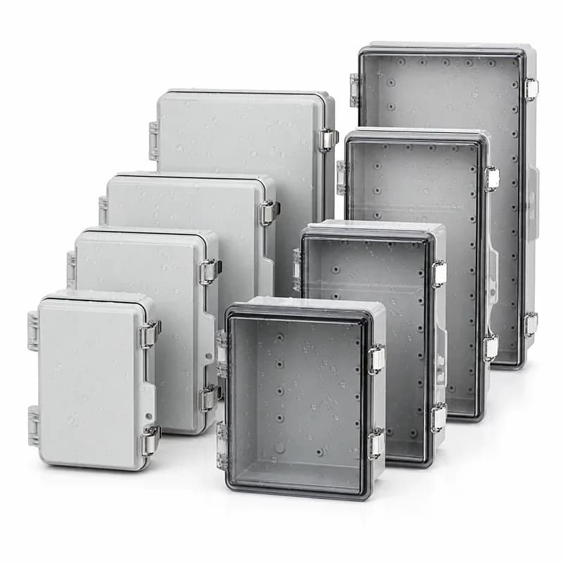 IP67 Waterproof ABS Junction Box Gray Transparent Cover Outdoor Electrical Enclosure Hinged Case for Electronic Instruments
