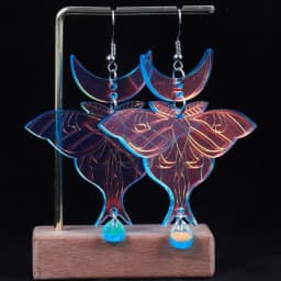 New Iridescent Luna Moth Laser Acrylic Earrings for Women 2023 Cute Butterfly Drop Dangle Earring Statement Jewelry Gifts