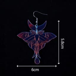 New Iridescent Luna Moth Laser Acrylic Earrings for Women 2023 Cute Butterfly Drop Dangle Earring Statement Jewelry Gifts