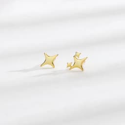 CIAXY Silver Color Asymmetrical Four-pointed Star Earrings for Women Simple Tassel Chain Drop Earrings Party Gift Jewelry