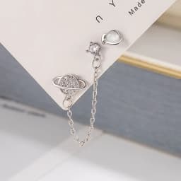 CIAXY Silver Color Asymmetrical Four-pointed Star Earrings for Women Simple Tassel Chain Drop Earrings Party Gift Jewelry