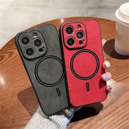 Luxury Wireless Charging Magnetic Cortex Leather Phone Case For iPhone 16 13 12 15 17ProMax 14Plus 18Pro Shockproof Bumper Cover