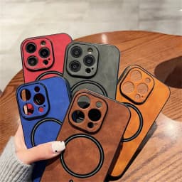 Luxury Wireless Charging Magnetic Cortex Leather Phone Case For iPhone 16 13 12 15 17ProMax 14Plus 18Pro Shockproof Bumper Cover