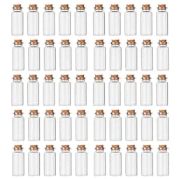 100Pcs 5/8/10/12/15/20ml Empty Mini Glass Bottles with Cork Stoppers Lovely Glass Vials for DIY Craft Wedding Home Party Decor