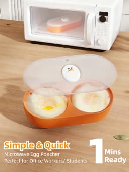 Joie Egg Poacher Double Microwave Egg Poacher Egg Cooker Fried Egg Box Breakfast Steamed Egg Box Egg Tools Kitchen Tool Eggy