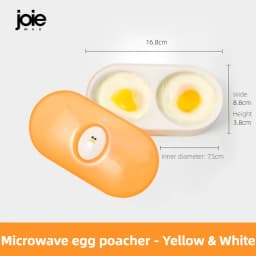 Joie Egg Poacher Double Microwave Egg Poacher Egg Cooker Fried Egg Box Breakfast Steamed Egg Box Egg Tools Kitchen Tool Eggy