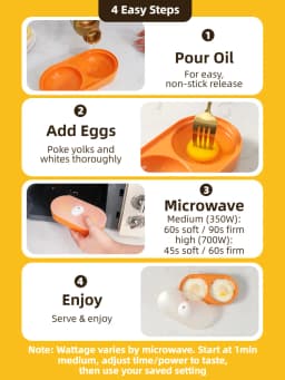 Joie Egg Poacher Double Microwave Egg Poacher Egg Cooker Fried Egg Box Breakfast Steamed Egg Box Egg Tools Kitchen Tool Eggy