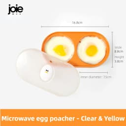 Joie Egg Poacher Double Microwave Egg Poacher Egg Cooker Fried Egg Box Breakfast Steamed Egg Box Egg Tools Kitchen Tool Eggy