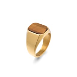 Men's/Women 316LStainless Steel  Onyx Gilded Gem Style Rings Classic Fashion Trend Jewelry Eco-Friendly Material