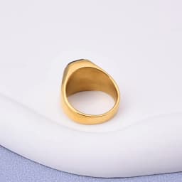 Men's/Women 316LStainless Steel  Onyx Gilded Gem Style Rings Classic Fashion Trend Jewelry Eco-Friendly Material