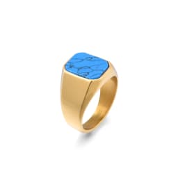 Men's/Women 316LStainless Steel  Onyx Gilded Gem Style Rings Classic Fashion Trend Jewelry Eco-Friendly Material