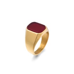 Men's/Women 316LStainless Steel  Onyx Gilded Gem Style Rings Classic Fashion Trend Jewelry Eco-Friendly Material