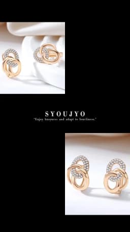 Unique Design Multi-Hoop English Earrings For Women SYOUJYO Natural Zircon Full Paved 585 Rose Gold Color Trendy Jewelry