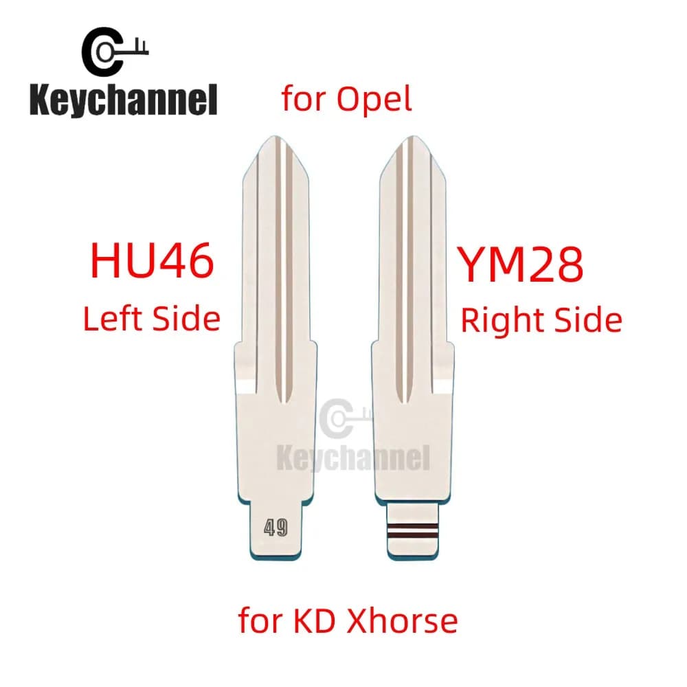 10pcs/lot YM28 Car Key Blank Universal Metal Remote Key Blade HU46 KD Key Blank for KEYDIY VVDI JMD Xhorse Remote for Opel Corsa