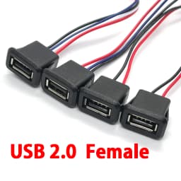 2Pin 4Pin 6Pin USB 2.0 Female Power Jack 2P 4P 6P USB2.0 Charging Port Connector Data Interface with Cable USB Charger Socket