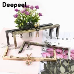 1/2Pcs Deepeel 20.5cm Square Bags Handle Handbag Sewing Brackets Purse Frame Metal Clasp DIY Bag Handles Sew Hardware Accessory