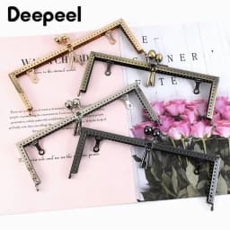 1/2Pcs Deepeel 20.5cm Square Bags Handle Handbag Sewing Brackets Purse Frame Metal Clasp DIY Bag Handles Sew Hardware Accessory