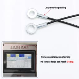 2PCS 3mm Thick Black PVC Polyethylene Coated Cable 304 Stainless Steel Wire Safety Lanyard With M8 Galvanized Eyelets Ended Rope
