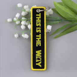 KKZ906 This Is The Way Motorcycle Keychain For Driver Men Gifts Cars Key Tag Embroidery Mandalorian Keyring Fashion Trinket