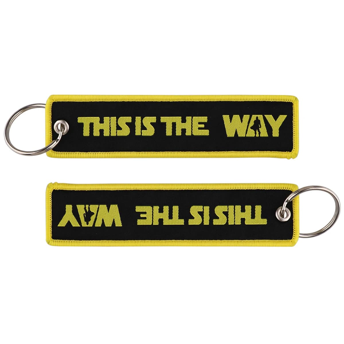 KKZ906 This Is The Way Motorcycle Keychain For Driver Men Gifts Cars Key Tag Embroidery Mandalorian Keyring Fashion Trinket