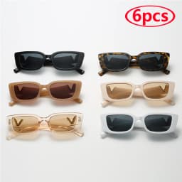 Fashion Rectangle Sunglasses Women Luxury Brand Vintage Small Frame Sun Glasses Ladies Classic Black Square Eyeglasses Oculos