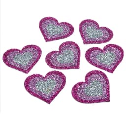 3Pcs Pink Yellow Blue Heart Rhinestone Patches Applique Iron on Glitter Shiny Repair For Clothing Jeans Decoration 6.8*6.3CM