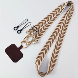Adjustable Crossbody Long Mobile Phone Lanyard Wide Cloth Neckband Strap Rope Women's Pearl Hanging Ornaments Anti-Lost Lanyard