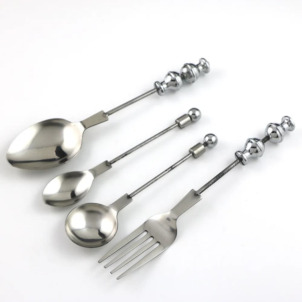 1Pc Metal Beaded Tableware Beadable DIY Wine Bottle Stopper Gadget Spoon Fork for DIY Decorative Beaded Accessories