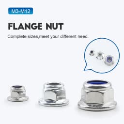 NINDEJIN 2-20pcs Nylon Insert Flange Locknuts M3 M4 M5 M6 M8 M10 M12 Stainless Steel Zinc Plated Hexagon Nylon Flange Lock Nut