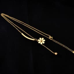 DIEYURO 316L Stainless Steel 2021 Hot Sale Beautiful Flower Hanging Chain Long Style Exquisite Clavicle Chain Necklace For Women