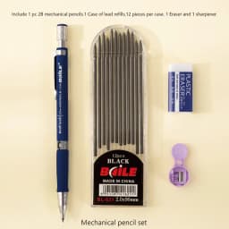 2.0mm Mechanical Pencil Set 2B Automatic Pencils With Black Lead Refills For Writing