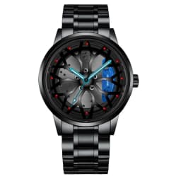 Fashion Mens Car Wheel Watches Luxury Men Sports Waterproof Quartz Wristwatch Stainless Steel Wheel Hub Watch Relogio Masculino