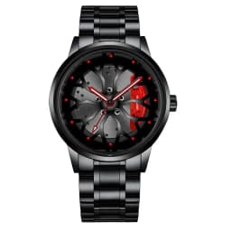 Fashion Mens Car Wheel Watches Luxury Men Sports Waterproof Quartz Wristwatch Stainless Steel Wheel Hub Watch Relogio Masculino