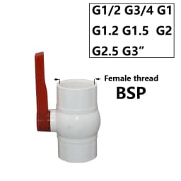 20~90mm Thread and Socket Type PVC Ball Valve Garden Irrigation Fittings Switch Ball Valve DN15/20/25/32/40/50/65/80