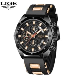 LIGE Fashion Men Watches Top Brand Luxury Silicone Sport Watch Men Quartz Date Clock Waterproof Wristwatch Chronograph Clock Man