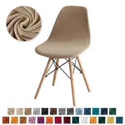 Velvet Shell Chair Cover Stretch Armless Dining Chair Covers Solid Color Elastic Bar Dining Seat Cover Home Hotel Party Banquet