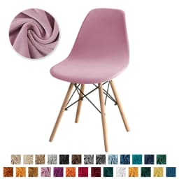 Velvet Shell Chair Cover Stretch Armless Dining Chair Covers Solid Color Elastic Bar Dining Seat Cover Home Hotel Party Banquet