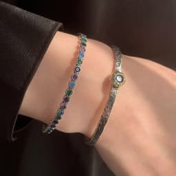 FOXANRY Vintage Handmade Graffiti Hiphop Bracelet for Women Couples INS Fashion Creative Sparkling Zircons Party Jewelry Gifts