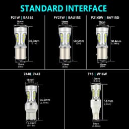NAO P21W led BAY15D PY21W BA15S White 1300Lm Car LED Bulb P21/5W Turn Signal 1156 3030 1157 T20 W16W T15 W21/5W 7443 W21W 7440