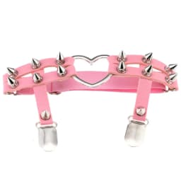 DIEZI PU Leather Elastic Garter Belt Leg Thigh Ring Suspender Stockings Belt Leg Chain Harness Rivet Heart Anklet Body Jewelry