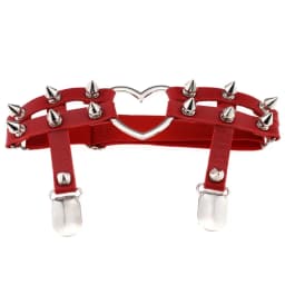DIEZI PU Leather Elastic Garter Belt Leg Thigh Ring Suspender Stockings Belt Leg Chain Harness Rivet Heart Anklet Body Jewelry