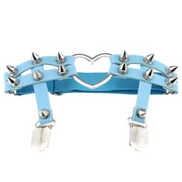 DIEZI PU Leather Elastic Garter Belt Leg Thigh Ring Suspender Stockings Belt Leg Chain Harness Rivet Heart Anklet Body Jewelry