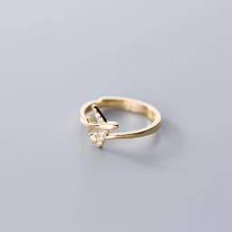 XIYANIKE Silver Color Zircon Airplane Adjustable Open Finger Rings for Women Korean Charming Fashion Jewelry Gift Wedding