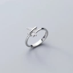 XIYANIKE Silver Color Zircon Airplane Adjustable Open Finger Rings for Women Korean Charming Fashion Jewelry Gift Wedding