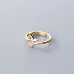 XIYANIKE Silver Color Zircon Airplane Adjustable Open Finger Rings for Women Korean Charming Fashion Jewelry Gift Wedding