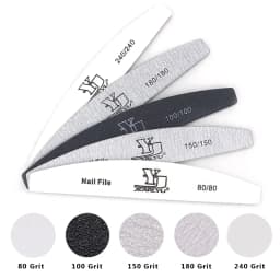 5Pcs Nail File Set Mix Color Professional Sandpaper Cuticle Remover 80/100/150/180/240 Grit Buffer Manicure Tool Kit