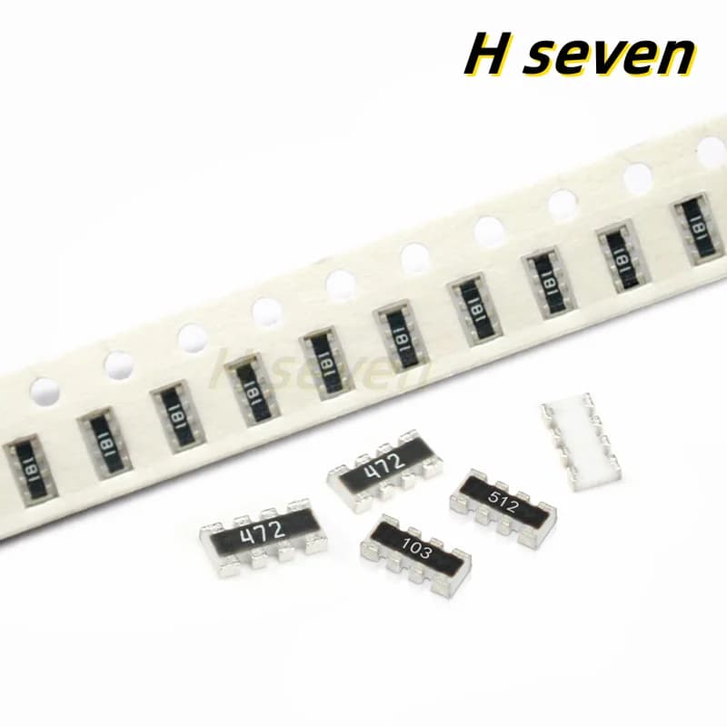 100pcs 0603x4 8P4R 4D03 5% 3216 1206 Chip Resistor Networks Arrays 0 10 100 470 ohm 0R 10R 100R 470R 1K 10K 20K 100K 470K 1M