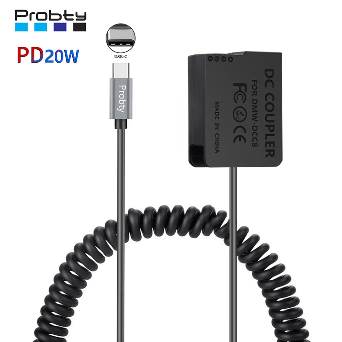 DMW-BLC12 Dummy Battery DMW-DCC8 PD20W USB-C Kit Coupler for Panasonic GX8 FZ1000 FZ300 FZ200 G6 G7 G80 G81 G85 GH2 GX8