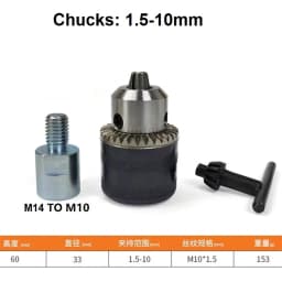 M10 Angle Grinder Electric Hand Drill Socket Chuck Conversion Collet Quick Change M14 to M10 Convert Adapter 125 100 Type